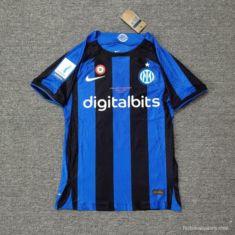 Player Version 22 23 Inter Milan Home Super Cup Jersey