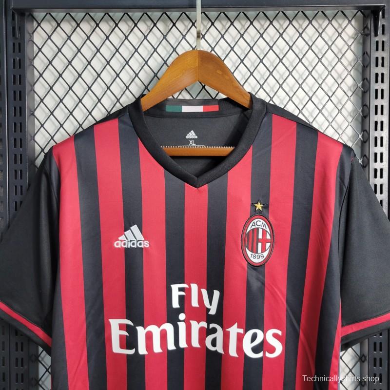 Retro 16-17 AC Milan Home Soccer Jersey