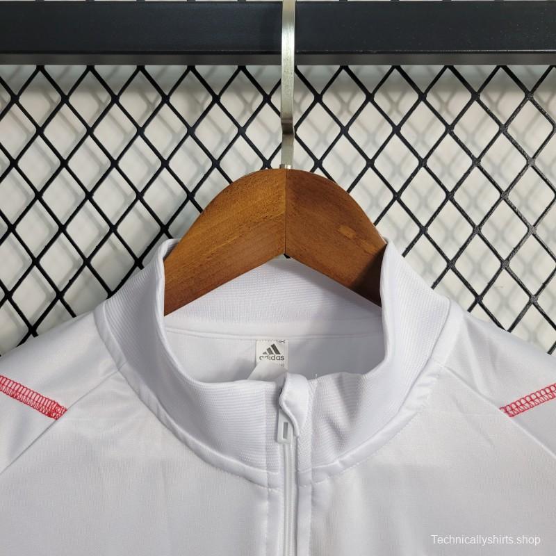 23-24 Sao Paulo White Red Full Zipper Training Jacket