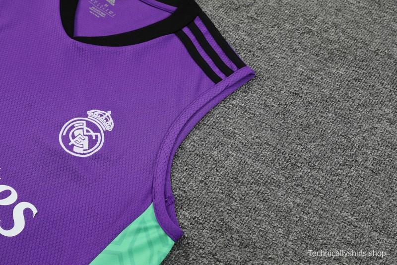 23-24 Real Madrid Purple Vest Jersey+Shorts