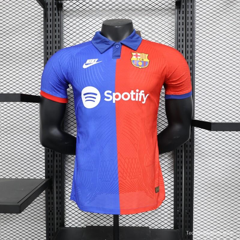 Player Version Barcelona Blue Red Jersey