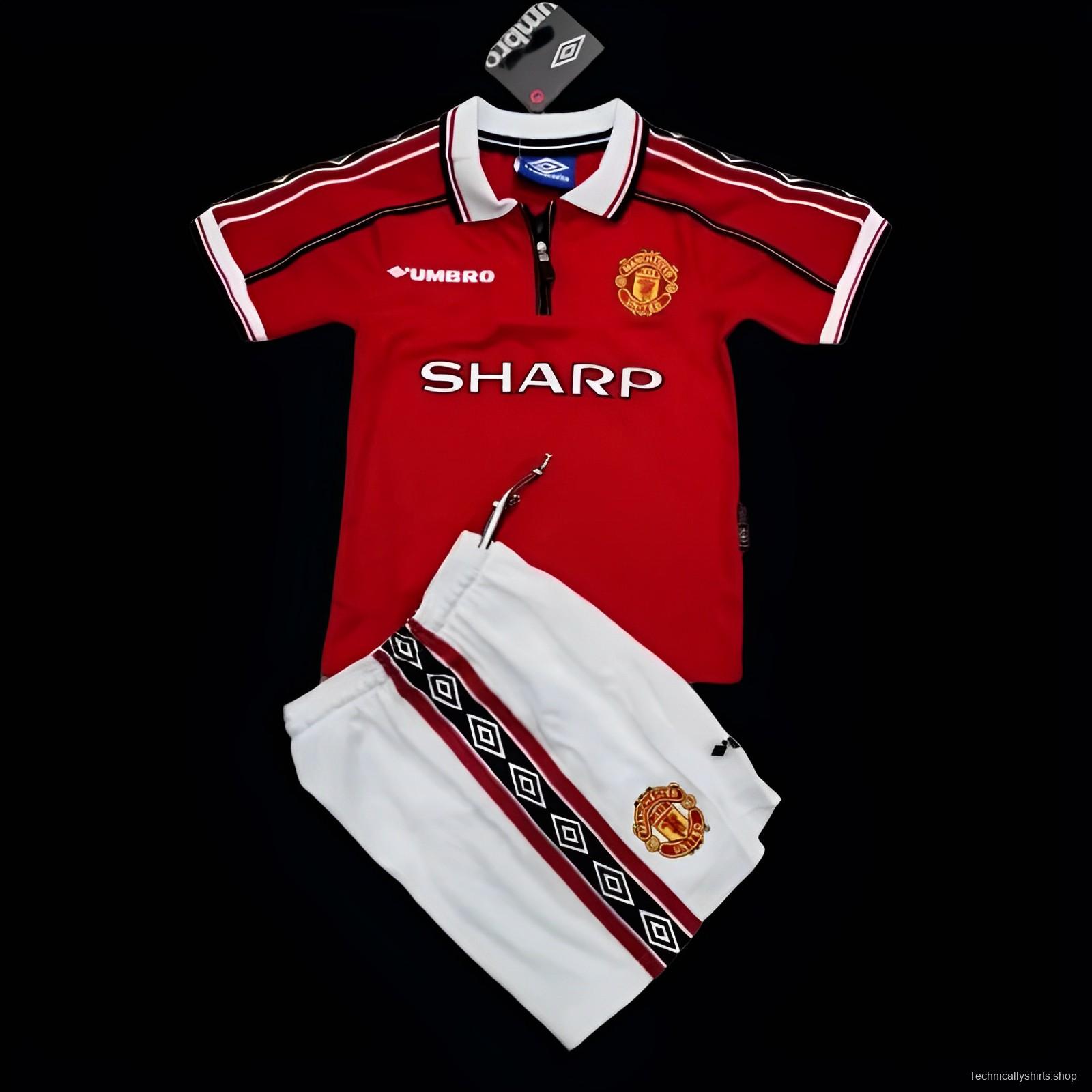 Retro 98/99 Kids Manchester United Home Jersey