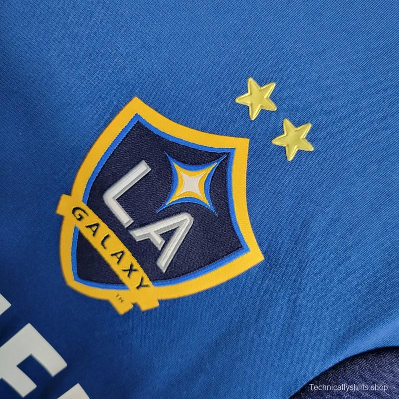 Retro 11-12 La Galaxy Long Sleeve Away Blue Jersey