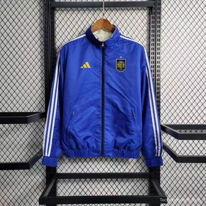 2023 Spain Blue/White Reversible Windbreaker