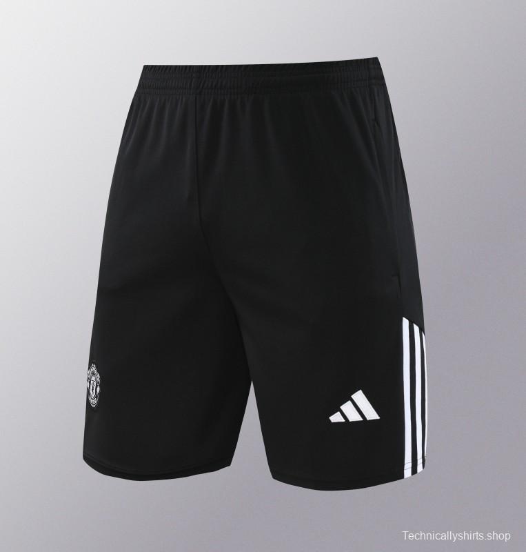 24/25 Manchester United Black Short Sleeve Jeresy+Shorts