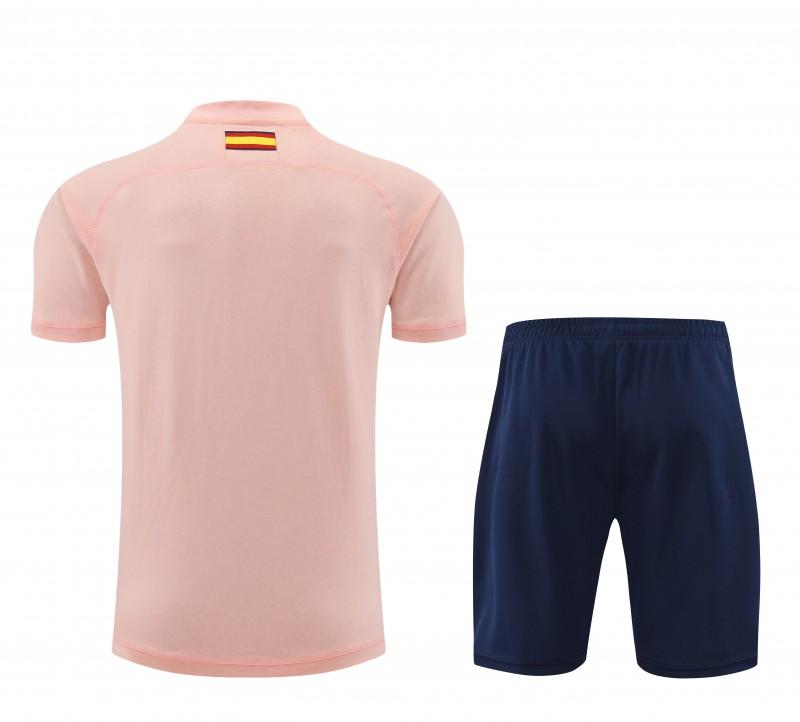 23/24 Atletico Madrid Pink Cotton Short Sleeve Jersey+Shorts