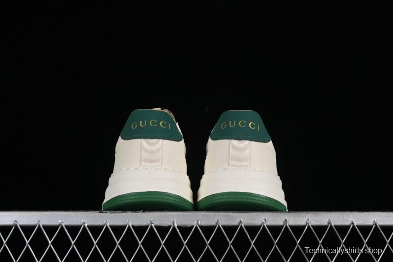 Gucci Chunky B Screener GG Casual Sneakers in Beige and Ebony GG Canvas with Leather Trim - 9Y9209666