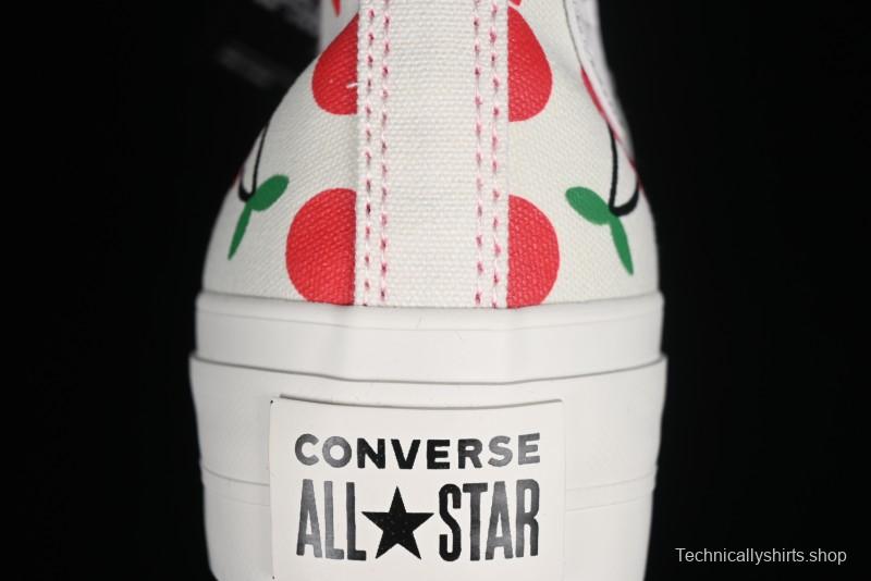 Converse Chuck 1970s Official Cherry Embroidery Platform Vulcanized Canvas Sneakers - A08096C