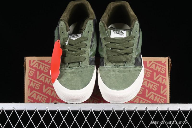 Vans Classics Knu Skool Camo Army Green Chunky Tongue Platform Sneakers - VN0007QC0WD