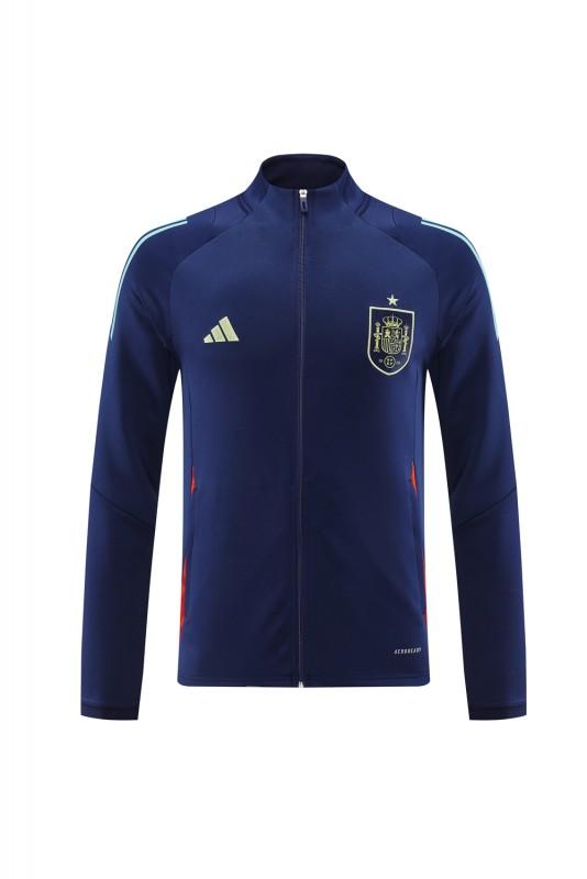 2024 Spain Navy Full Zipper Jacket +Long Pants