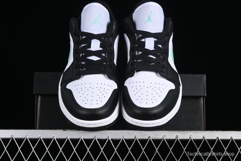 Nike Air Jordan 1 Low Retro Basketball Shoes in Mint Green and Black - 553558-131
