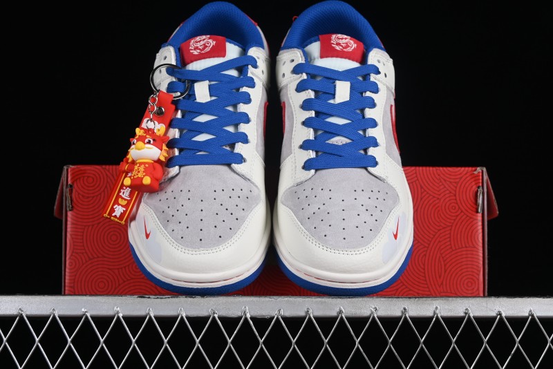 Nike SB Dunk Low Chinese New Year Limited Edition - Red Fortune Sky High Anniversary Premium Custom Low-Top Casual Sneakers - CR8033-504