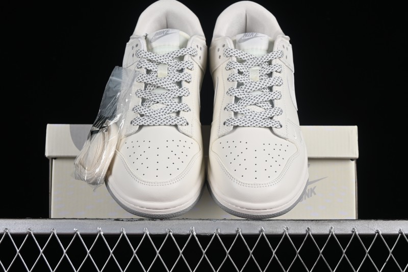 Nike SB Dunk Low LV Collaboration - Double Swoosh Beige Grey Anniversary High-End Custom Low-Top Casual Sneakers - FC2025-306