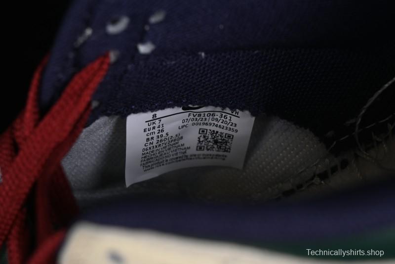 Nike SB Dunk Low Retro Skateboarding Shoes with Gorge Green and Red Swoosh Design - FV8106-361