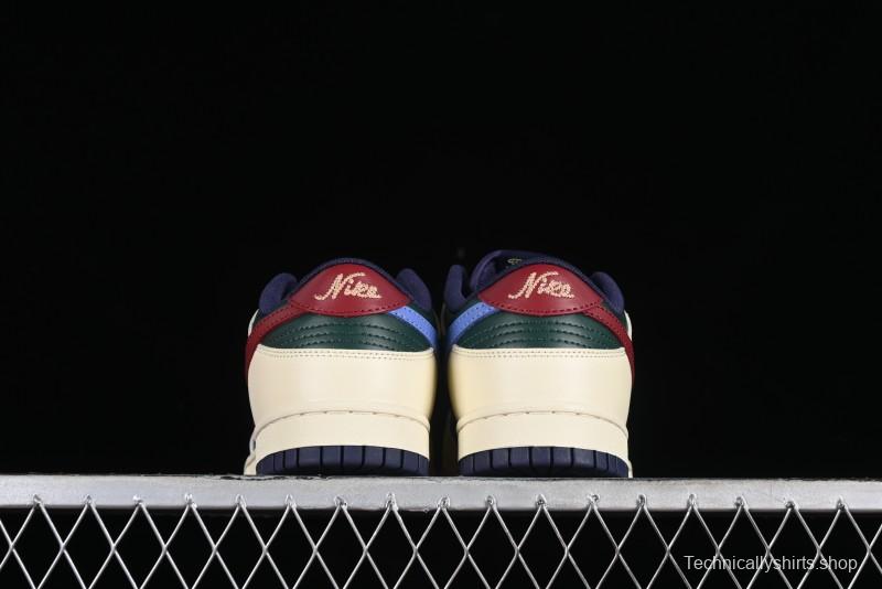 Nike SB Dunk Low Retro Skateboarding Shoes with Gorge Green and Red Swoosh Design - FV8106-361