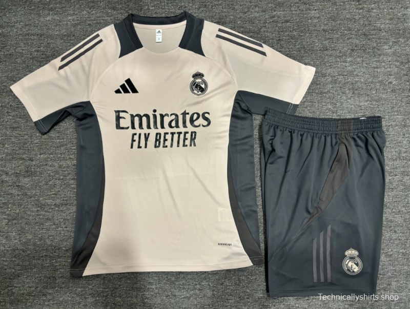 24/25 Kids Real Madrid Pink Short Sleeve Jersey+Shorts