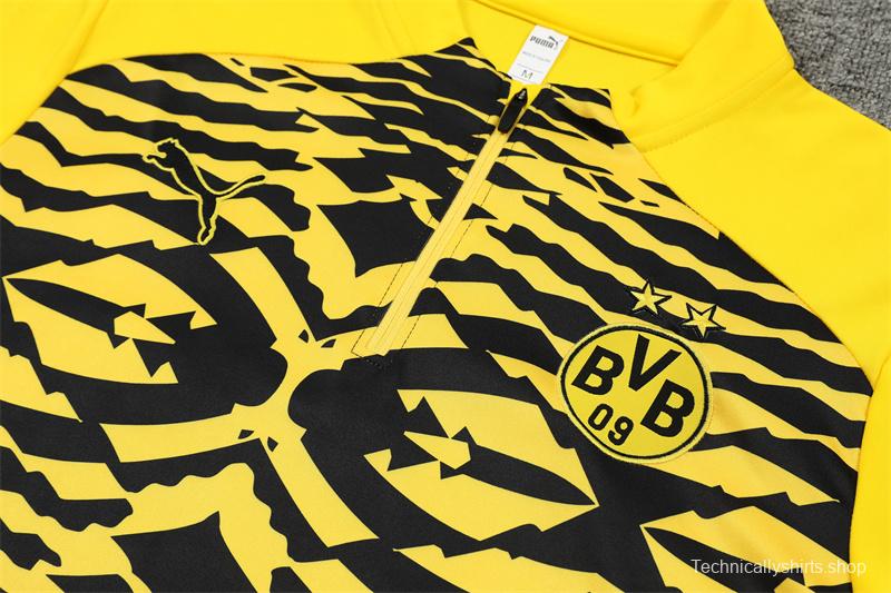 24/25 Borussia Dortmund Yellow/Black  Half Zipper Jacket+Long Pants