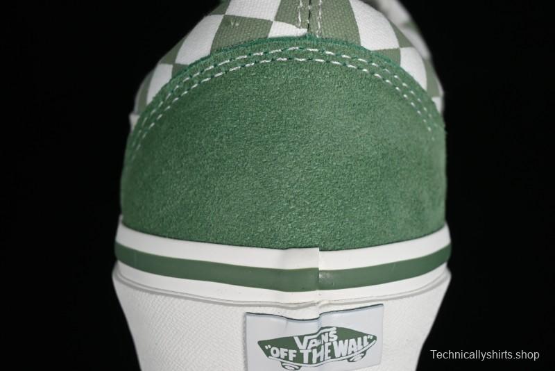 Vans Old Skool Reissue 136 Checkerboard Green Retro Canvas Shoes - VN000MT6V0N