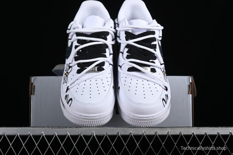 Nike Air Force 1 '07 Low Daisy Print Casual Sneakers with Lace-Up - ZH0316-025