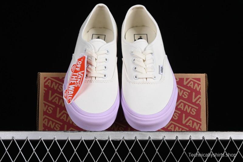 Vans Authentic White Purple Canvas Skate Shoes - VN0009PVCGX