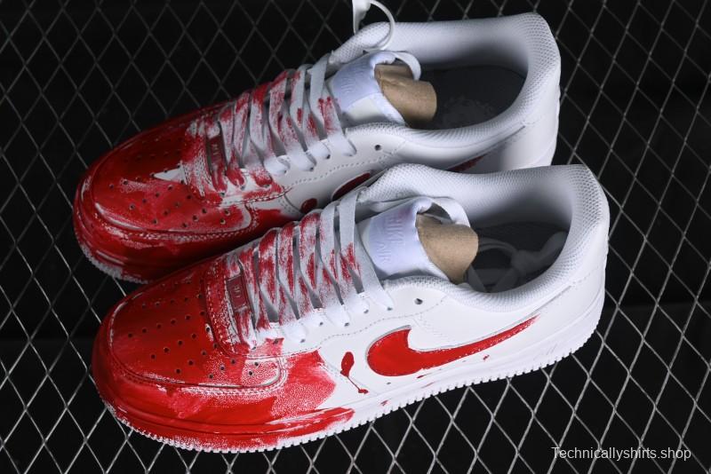 Nike Air Force 1 '07 Low Casual Sneakers with Anime Graffiti Style Crime Scene Design - 315122-211