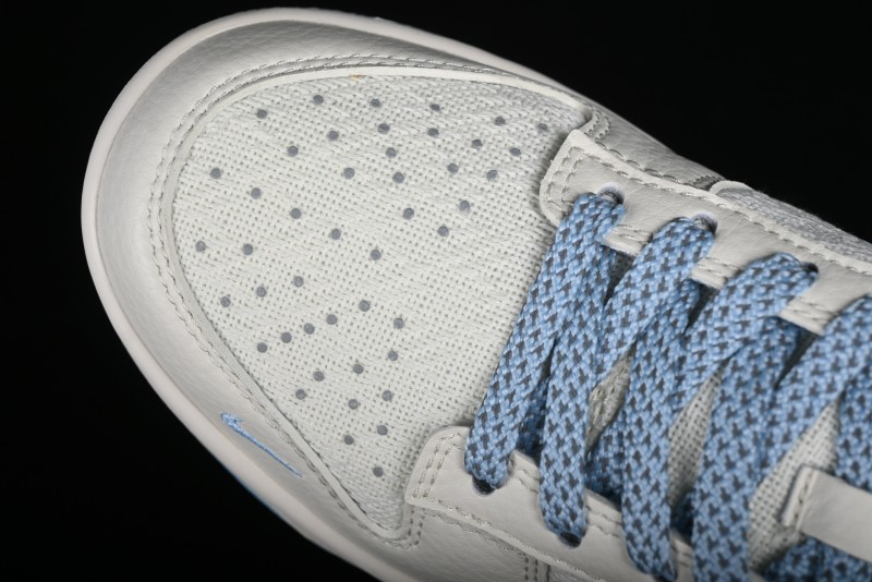 Nike SB Dunk Low Gucci Collaboration - Beige & Light Blue Crochet Fabric Anniversary High-End Custom Low-Top Casual Skate Shoes - DQ1098-376