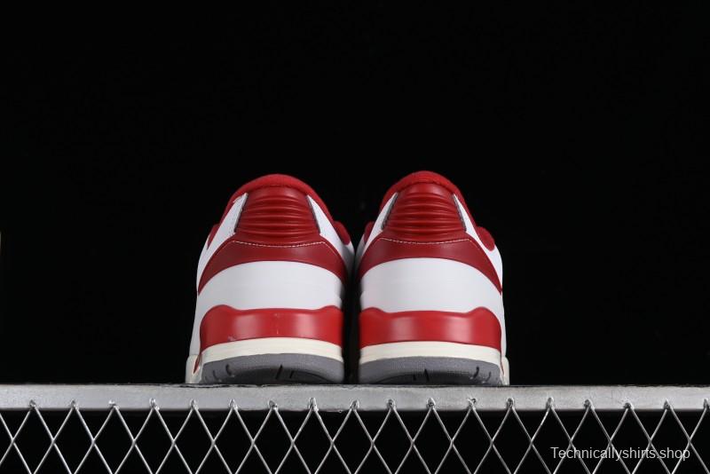 Nike Air Jordan 2/3 Retro Low Top Basketball Shoes in White and Red - FD0383-161