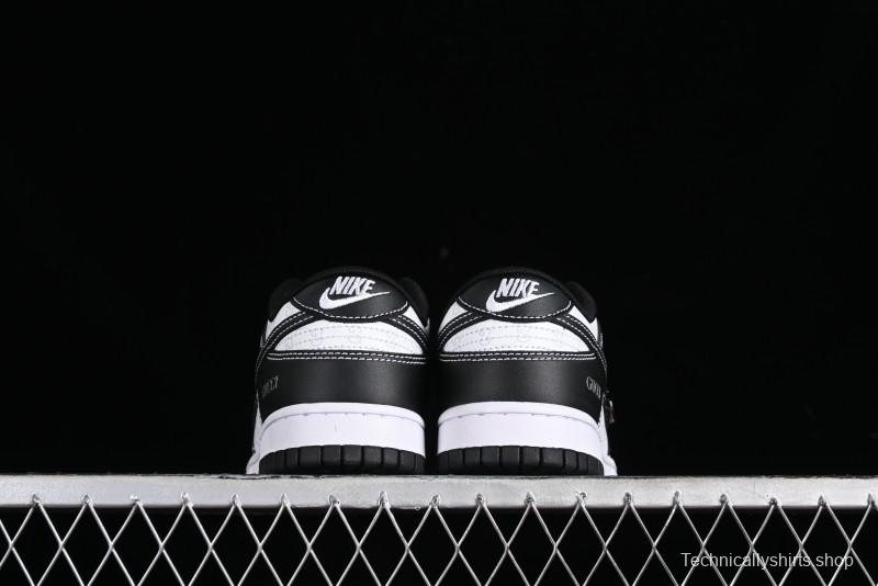 Nike SB Dunk Low Gucci Collaboration - Double G Embroidery Black Swoosh Anniversary Custom Low-Top Casual Skate Shoes - SF1588-136