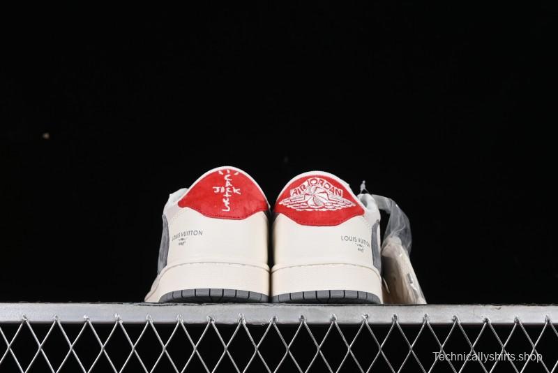 Nike Travis Scott x Fragment Design x Air Jordan 1 Low OG SP AJ1 LV Collaboration Casual Sneakers - XY2688-103