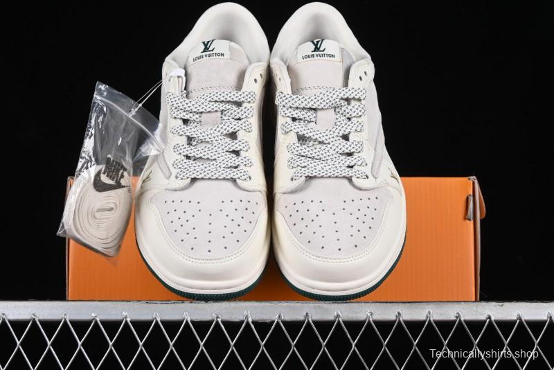 Nike Travis Scott x Fragment Design x Air Jordan 1 Low OG SP AJ1 LV Beige Grey Low-top Casual Sneakers - LJ5188-005
