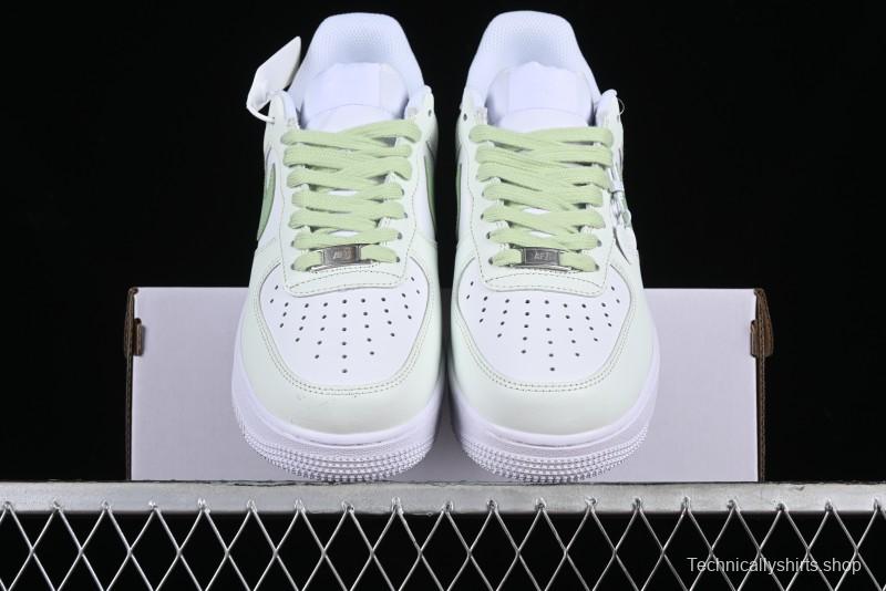 Nike Air Force 1 '07 Low Casual Sneakers with Anime-inspired Green Apple Spray Paint Design - DY8899-002