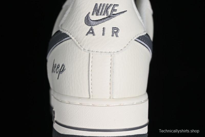 Nike Air Force 1'07 Low "Keep Fresh" Casual Sneakers in Dark Gray with Small Swoosh - BM2023-105