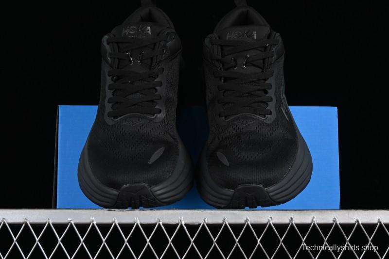 HOKA ONE ONE Bondi 8 Functional Cushioned Running Shoes with Engineered Mesh Upper - 1123202 BBLC
