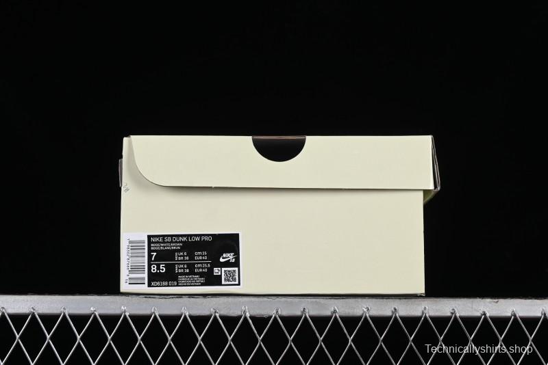 Nike SB Dunk Low BAPE Collaboration Anniversary Edition - White with Brown Swoosh Low-Top Casual Skate Shoes - XD6188-019