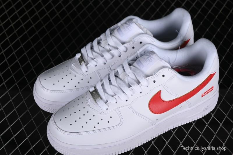 Nike Supreme x Air Force 1 Low Casual Sneakers with Full-Grain Leather and 3/4 Air Cushion - CU9225-101