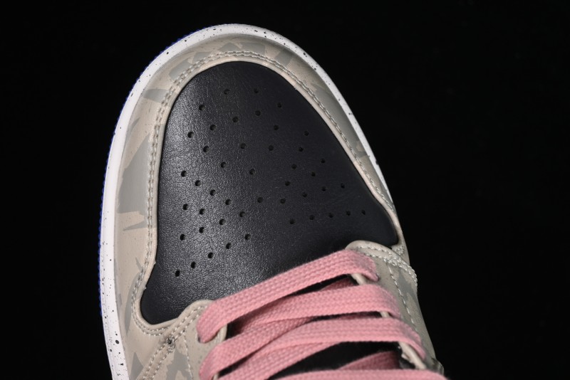 Nike Air Jordan 1 Low Retro Basketball Shoes with Panda Mischief Pioneer Knight Design - 553558-154