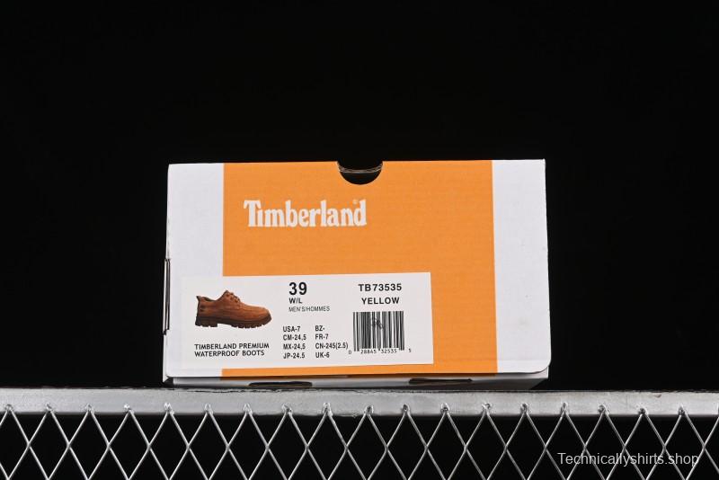 Timberland Low-Top Casual Shoes for Men - 24SS Autumn Collection with Oil-Resistant Italian Leather & Anti-Slip Rubber Outsole - TB73535YELLOW