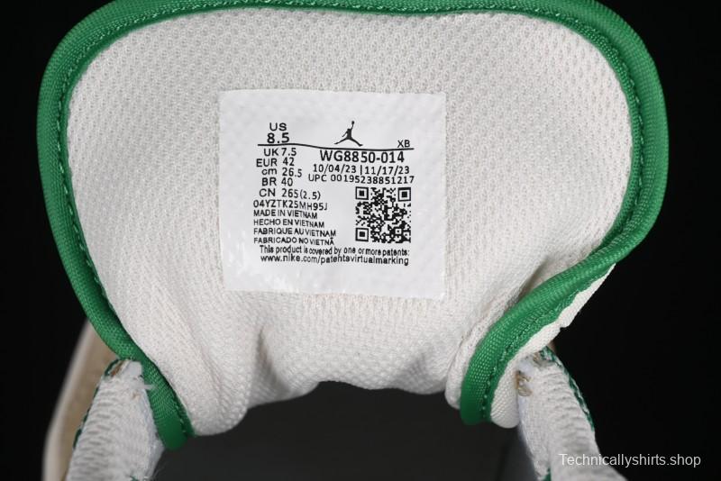 Nike Air Jordan 1 Low AJ1 Gucci Collaboration - Vintage Basketball Shoes in Sheepskin Green - WG8850-014