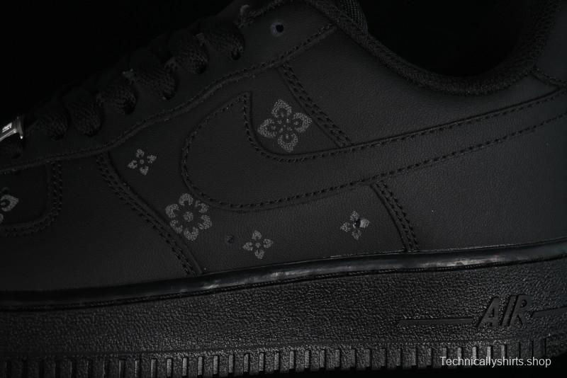 Nike Air Force 1 '07 Low LV Custom All Black Casual Sneakers - 315122-101