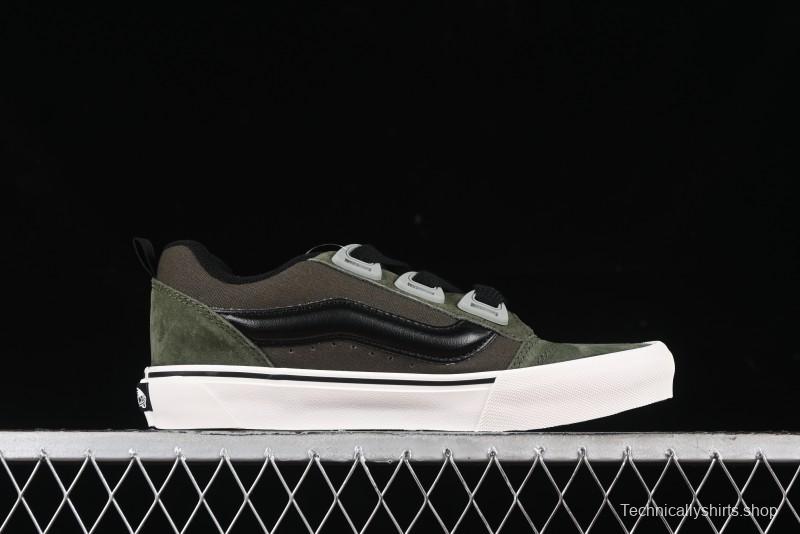 Vans Knu Skool DR White Black Green Chunky Sneakers - VN000CZU50K
