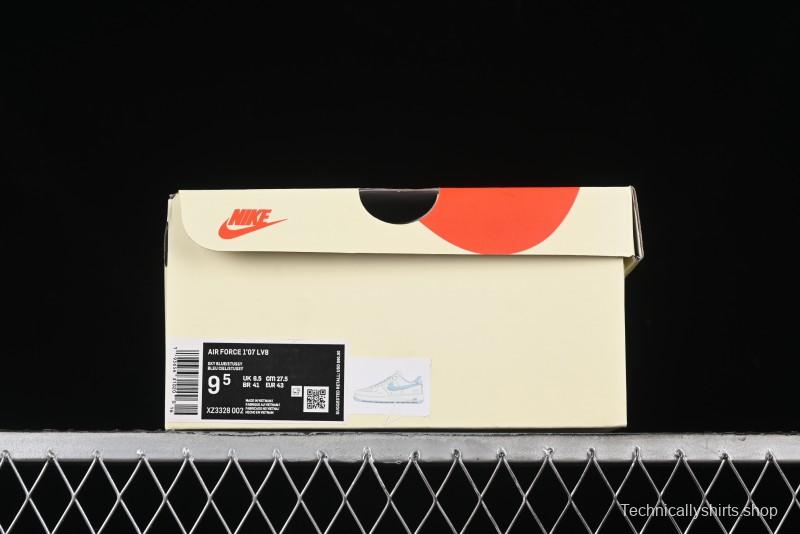Nike Air Force 1 '07 Low Stussy Collaboration - Off White Elegant Blue Low-Top Casual Sneakers - XZ3328-002