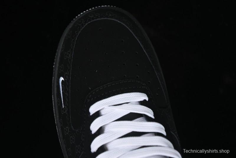Nike Air Force 1 '07 Low Gucci Bear Collaboration - Midnight Black Low-Top Casual Sneakers - KK1988-007
