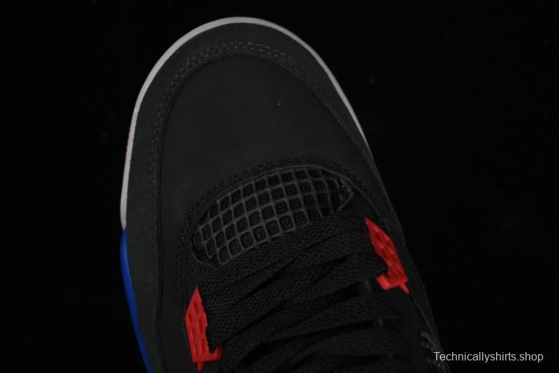 Nike Air Jordan 4 Retro Basketball Shoes in Black, Blue and Neutral Grey - FV5029-003