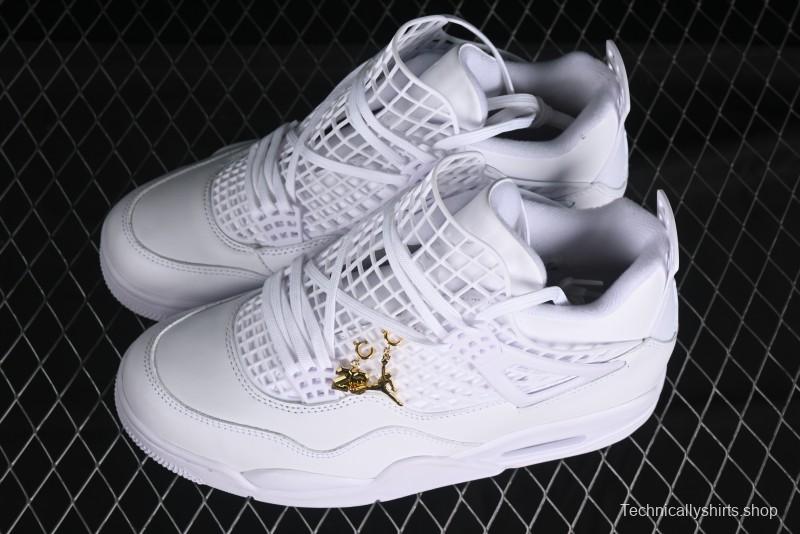 Nike Air Jordan 4 Retro Basketball Shoes with Net Design - FV7251-107