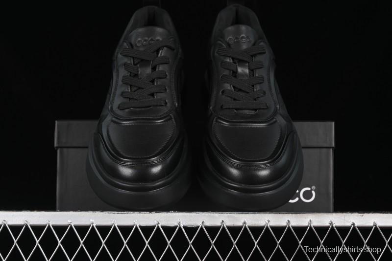 Ecco Street ACE Series Autumn New Retro Fashion Genuine Leather Platform Casual Sneakers - 63336101001