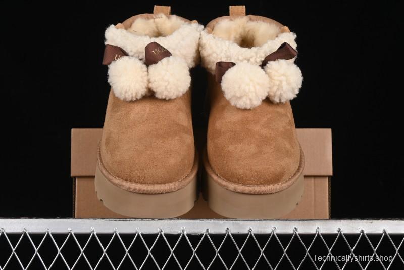 UGG Classic Mini II Shearling Lined Mini Boots with Pom Pom Detail - 1116109