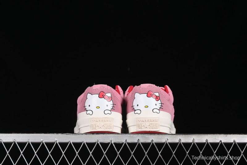 Converse One Star Hello Kitty Collaboration Low Top Casual Sneakers with Embroidered Bow - 362941C