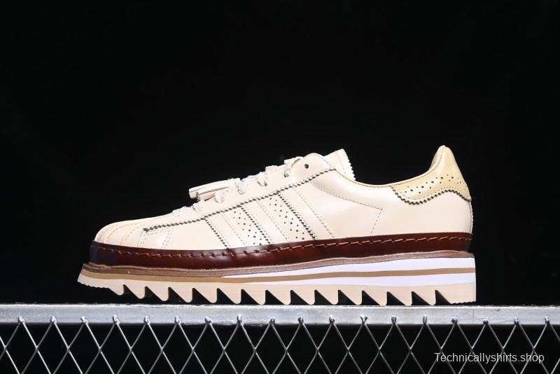 Adidas Superstar Clot Collaboration JQ6117 Preppy Style Shell Toe Casual Sneakers with Perforated Leather Upper - JQ6117