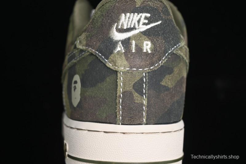 Nike Air Force 1 '07 Low Bape Collaboration - Jungle Camouflage Low-Top Casual Sneakers - CH6336-509