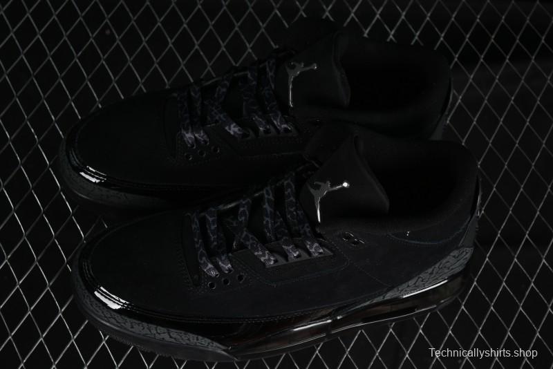 Nike Air Jordan 3 Retro Basketball Shoes in Midnight Black - CT8532-001